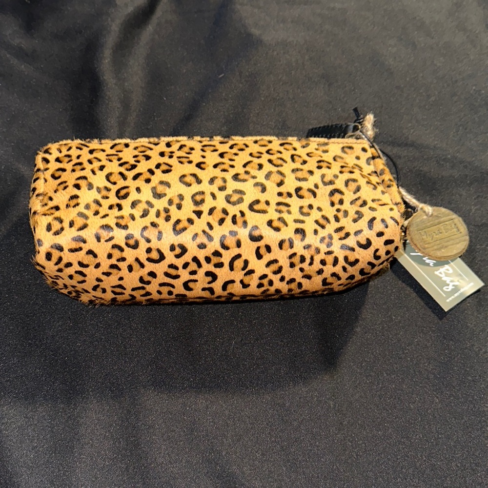 Small Myra Cheetah Print Cowhide Cosmetic Bag
